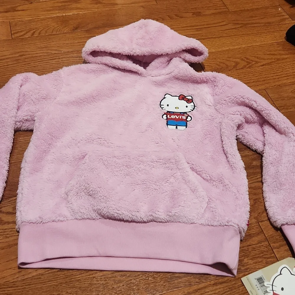 New Levi's Hello Kitty Girls Sherpa Hoodie, Size 10/12
